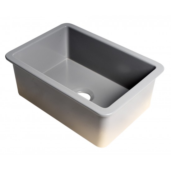 ALFI brand Gray 27" x 18" Fireclay Undermount / Drop In Firelcay Kitchen Sink