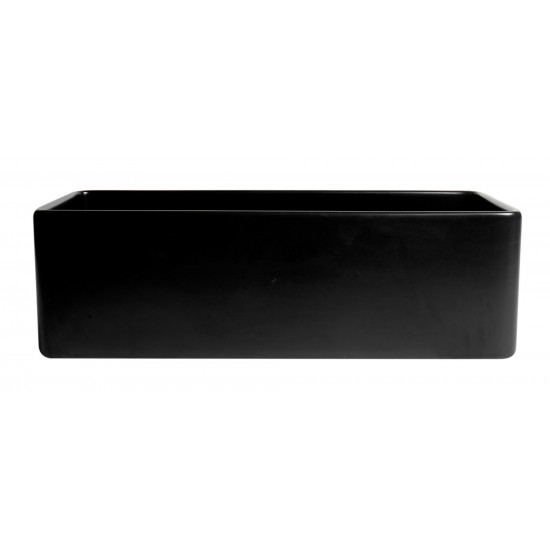 ALFI brand Black Matte Smooth Apron 33" x 18" Single Bowl Fireclay Farm Sink