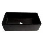 ALFI brand Black Matte Smooth Apron 36" x 18" Single Bowl Fireclay Farm Sink