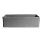 ALFI brand Gray Matte Smooth Apron 36" x 18" Single Bowl Fireclay Farm Sink