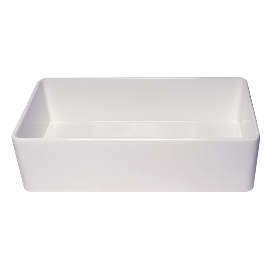 ALFI brand 36" Thin Wall Single Bowl Smooth Apron Fireclay Kitchen Farm Sink