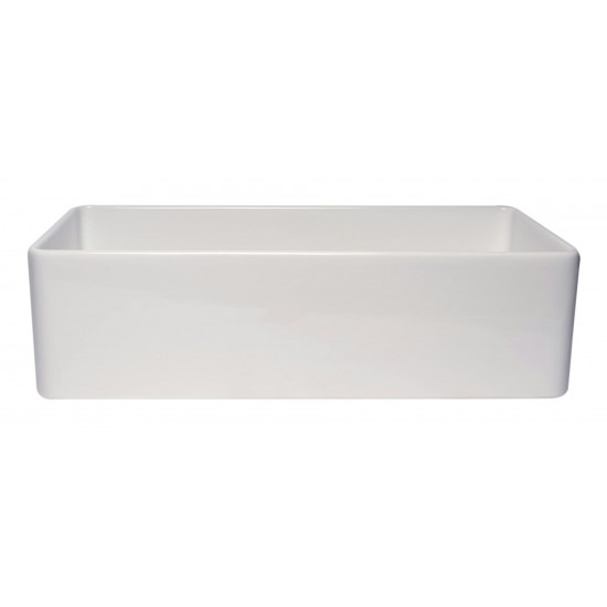 ALFI brand 36" Thin Wall Single Bowl Smooth Apron Fireclay Kitchen Farm Sink