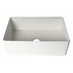 ALFI Brand Smooth 30" x 20" Single Bowl Step Rim Fireclay Farm Sink