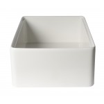 ALFI Brand Smooth 30" x 20" Single Bowl Step Rim Fireclay Farm Sink