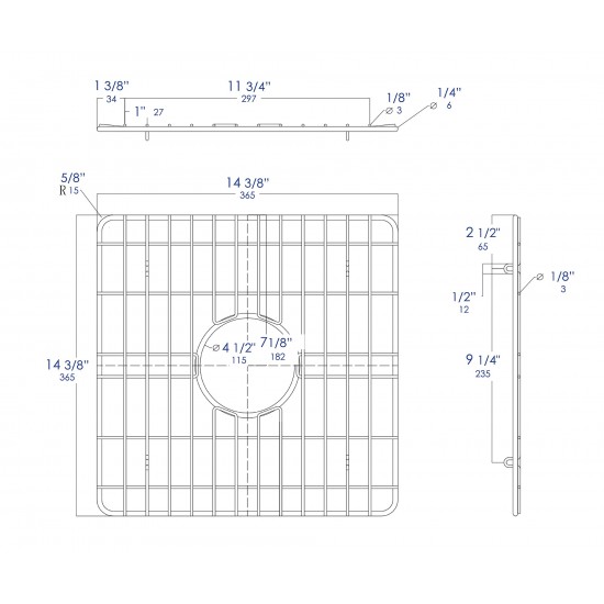 ALFI brand ABGR18S Square Stainless Steel Grid for ABF1818S