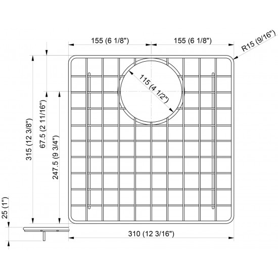 ALFI brand ABGR3420 Stainless Steel Grid for AB3420DI and AB3420UM