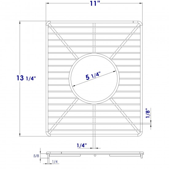 ALFI brand kitchen sink grid for small side of AB3618DB. AB3618ARCH