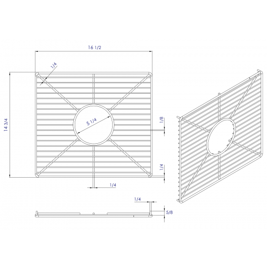 ALFI brand ABGR3918 Stainless steel kitchen sink grid for AB3918DB, AB3918ARCH