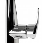 ALFI brand ABKF3001-PC Polished Chrome Kitchen Faucet with Black Rubber Stem