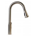 ALFI brand ABKF3480-BN Brushed Nickel Gooseneck Pull Down Kitchen Faucet