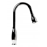 ALFI brand Polished Chrome Traditional Gooseneck Pull Down Kitchen Faucet