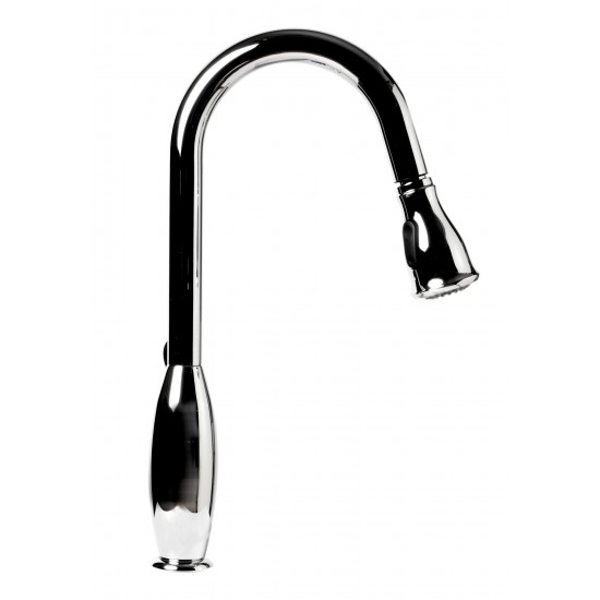 ALFI brand Polished Chrome Traditional Gooseneck Pull Down Kitchen Faucet