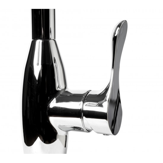 ALFI brand Polished Chrome Traditional Gooseneck Pull Down Kitchen Faucet