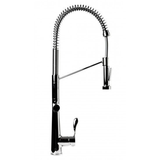 ALFI brand Polished Chrome Double Spout Commercial Spring Kitchen Faucet