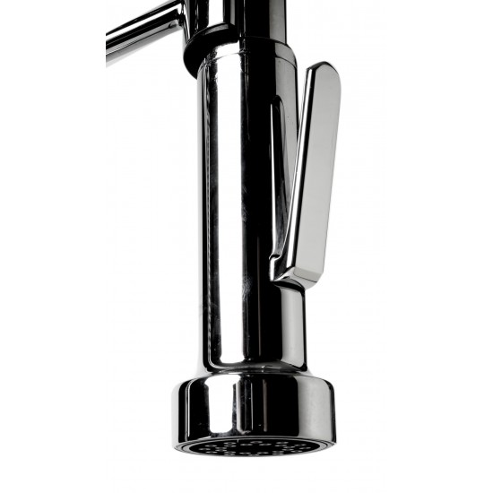 ALFI brand Polished Chrome Double Spout Commercial Spring Kitchen Faucet