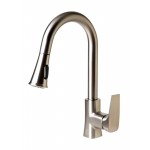 ALFI brand ABKF3889-BN Brushed Nickel Square Gooseneck Pull Down Kitchen Faucet