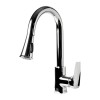 ALFI brand ABKF3889-PC Polished Chrome Square Gooseneck Pull Down Kitchen Faucet