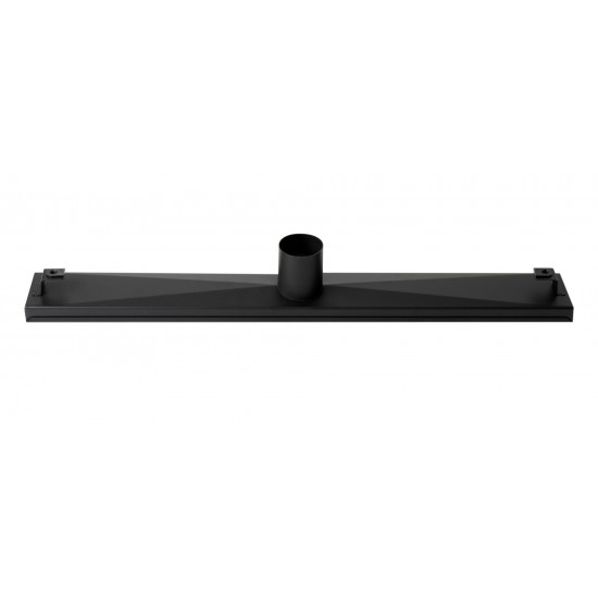 ALFI brand 24" Black Matte Stainless Steel Linear Shower Drain with Solid Cover