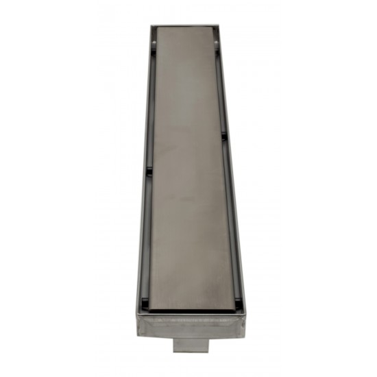 ALFI brand 24" Modern Brushed Linear Shower Drain with Solid Cover