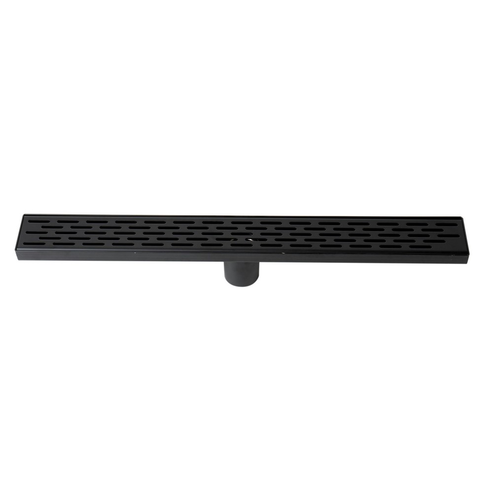ALFI brand 24" Black Matte Stainless Steel Linear Shower Drain with Groove Holes