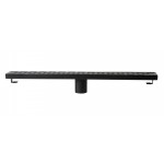 ALFI brand 24" Black Matte Stainless Steel Linear Shower Drain with Groove Holes