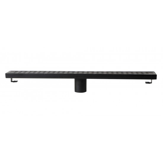 ALFI brand 24" Black Matte Stainless Steel Linear Shower Drain with Groove Holes