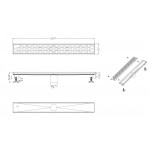 ALFI brand 24" Black Matte Stainless Steel Linear Shower Drain with Groove Holes