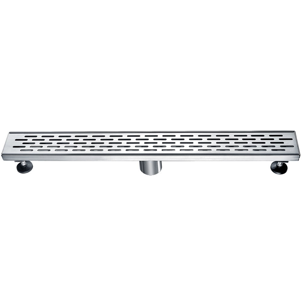 ALFI brand 24" Long Modern Stainless Steel Linear Shower Drain with Groove Holes