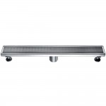 ALFI brand 24" Modern Stainless Steel Linear Shower Drain with Groove Lines