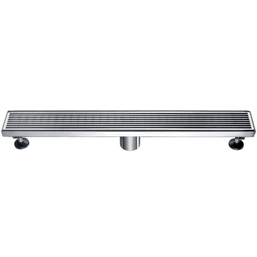 ALFI brand 24" Modern Stainless Steel Linear Shower Drain with Groove Lines