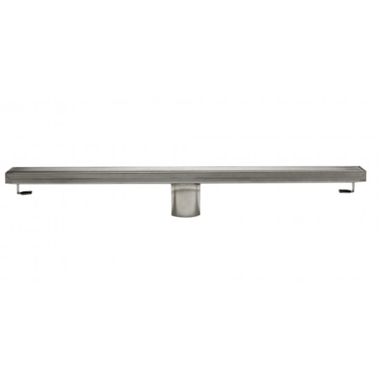 ALFI brand 24" Modern Stainless Steel Linear Shower Drain with Groove Lines