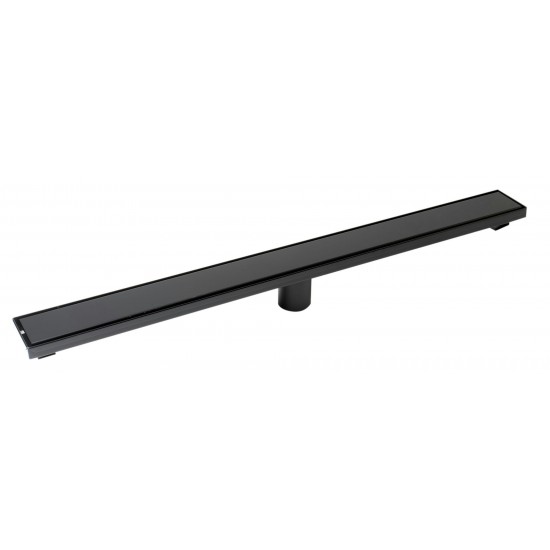 ALFI brand 32" Black Matte Stainless Steel Linear Shower Drain with Solid Cover