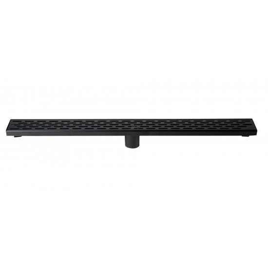 ALFI brand 32" Black Matte Stainless Steel Linear Shower Drain with Groove Holes