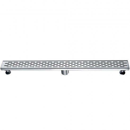 ALFI brand 32" Modern Stainless Steel Linear Shower Drain with Groove Holes