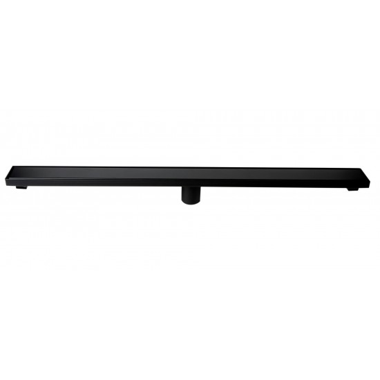 ALFI brand 36" Black Matte Stainless Steel Linear Shower Drain with Solid Cover