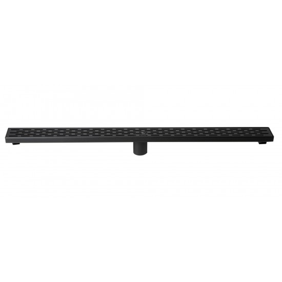 ALFI brand 36" Black Matte Stainless Steel Linear Shower Drain with Groove Holes