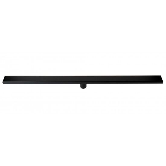 ALFI brand 47" Black Matte Steel Linear Shower Drain with Solid Cover