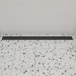 ALFI brand 47" Black Matte Steel Linear Shower Drain with Solid Cover