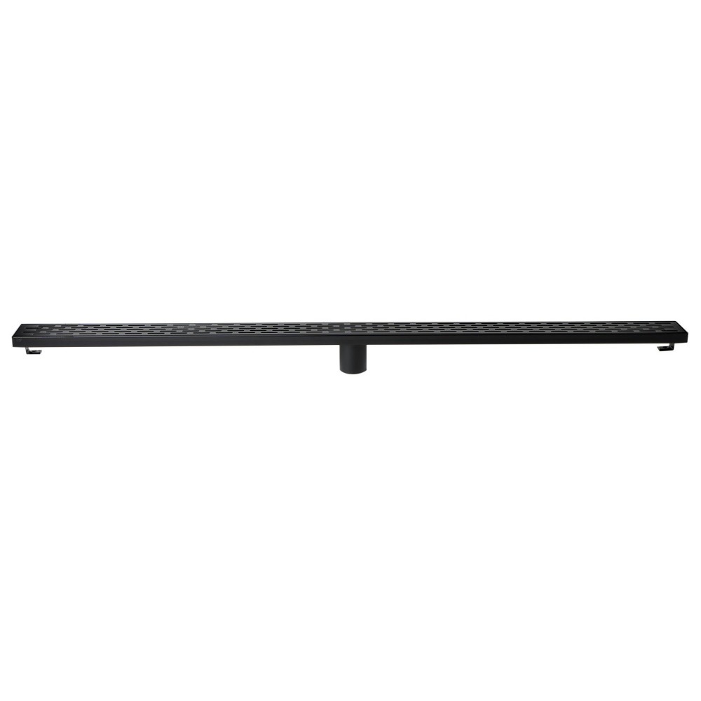 ALFI brand 47" Black Matte Stainless Steel Linear Shower Drain with Groove Holes