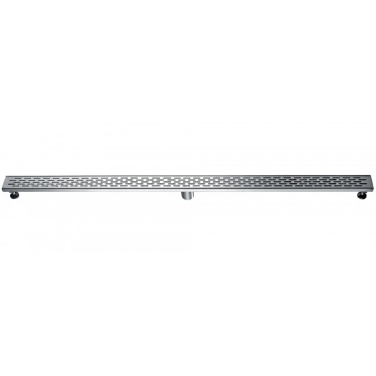 ALFI brand 59" Brushed Stainless Steel Linear Shower Drain with Groove Holes