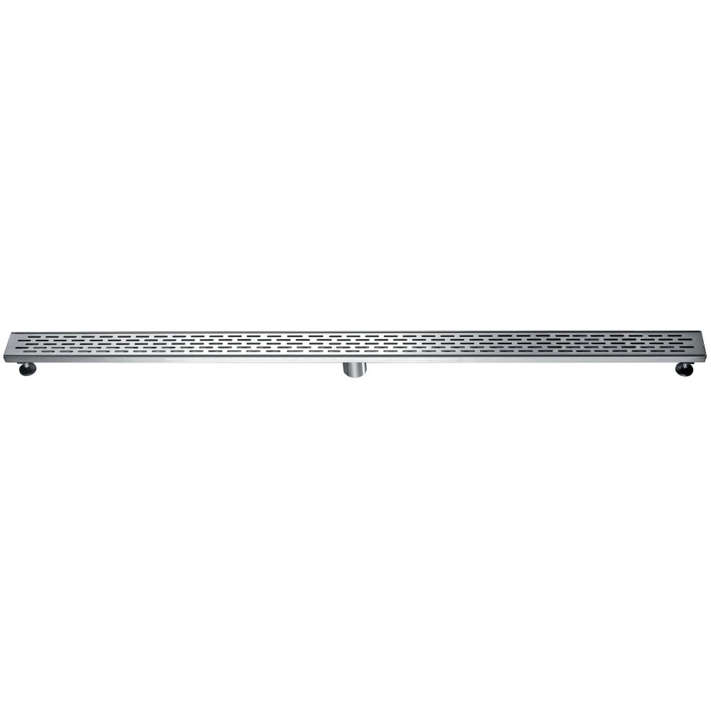 ALFI brand 59" Brushed Stainless Steel Linear Shower Drain with Groove Holes