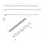 ALFI brand 59" Brushed Stainless Steel Linear Shower Drain with Groove Holes