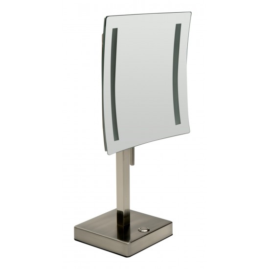 ALFI brandTabletop Square 8" 5x Magnifying Cosmetic Mirror with Light