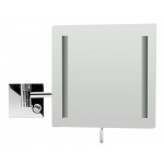 ALFI brand Wall Mount Square 8" 5x Magnifying Cosmetic Mirror with Light