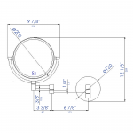 ALFI brand ABM8WR-PC 8" Round Wall Mounted 5x Magnify Cosmetic Mirror