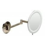 ALFI brand  Brushed Nickel Wall Mount Round Cosmetic Mirror with Light