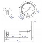 ALFI brand  Brushed Nickel Wall Mount Round Cosmetic Mirror with Light