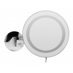 ALFI brand Wall Mount Round 9" 5x Magnifying Cosmetic Mirror with Light