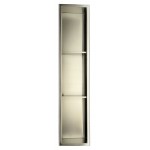 ALFI brand 8 x 36 Brushed Vertical Triple Shelf Bath Shower Niche