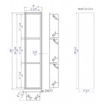 ALFI brand 8 x 36 Brushed Vertical Triple Shelf Bath Shower Niche